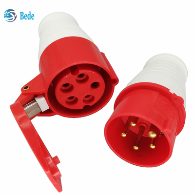 5 pernos conector de poder industrial industrial del enchufe y del zócalo IP44 AC380-415V 16A