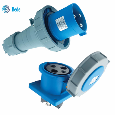 Corriente 63A 125A Panel de montaje de toma de enchufe industrial Tipo 3 pines ((2P+E) IP67 220 ~ 250V