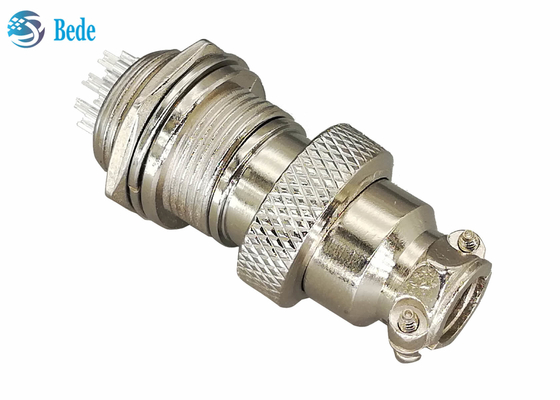 10 Pin Male/el conector femenino de la aviación Gx16 fijaron la soldadura del material de la aleación del cinc