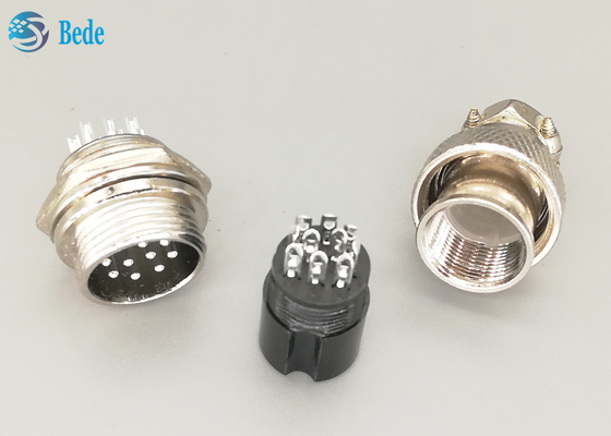 10 Pin Male/el conector femenino de la aviación Gx16 fijaron la soldadura del material de la aleación del cinc