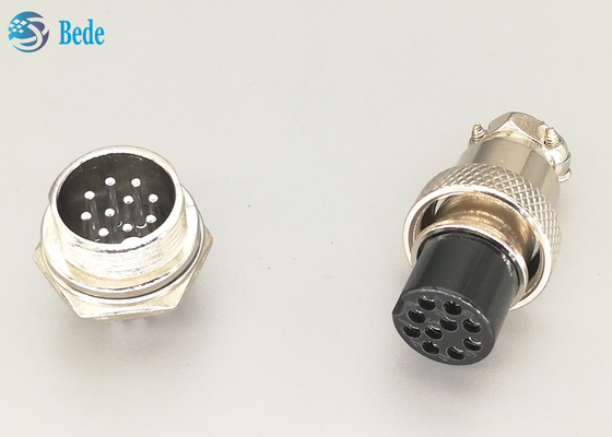 10 Pin Male/el conector femenino de la aviación Gx16 fijaron la soldadura del material de la aleación del cinc