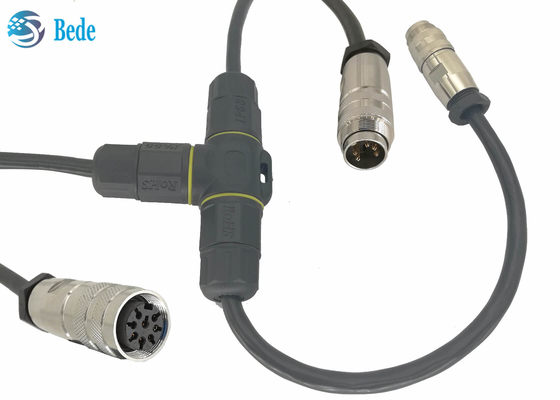 Tipo 5 pernos de T de la caja de conexiones IP68 5 de Pin Waterproof Electrical Connectors Cable