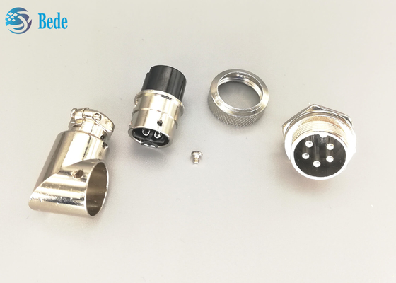 Aviación Gx16 5 Pin Right Angle Connector Male y sistemas femeninos con todos los accesorios