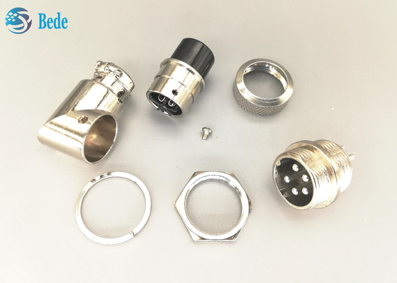 Aviación Gx16 5 Pin Right Angle Connector Male y sistemas femeninos con todos los accesorios