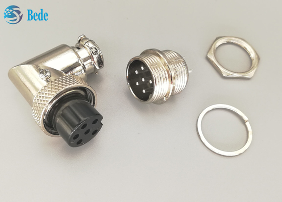 De la aviación del conector 6 sistemas plateados de plata del varón de los pernos del enchufe gx16 y del conector hembra del codo