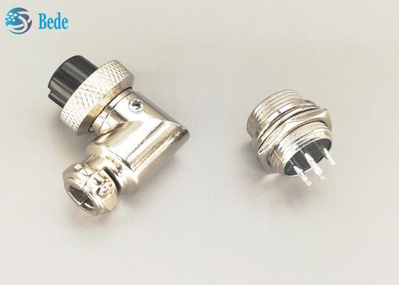 De la aviación del conector 6 sistemas plateados de plata del varón de los pernos del enchufe gx16 y del conector hembra del codo