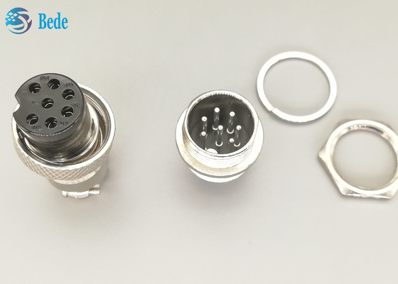 7 Pin Gx 16 conectores del conector M16 de la aviación tapan y los sistemas del zócalo para el tránsito del carril