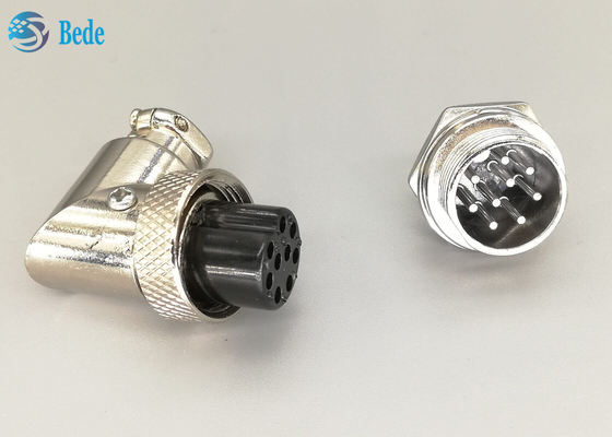 Pernos del enchufe G×16 9 del conector de la aviación masculinos y sistemas femeninos L tipo enchufe plateado de plata