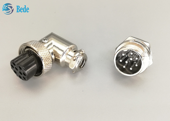 Pernos del enchufe G×16 9 del conector de la aviación masculinos y sistemas femeninos L tipo enchufe plateado de plata