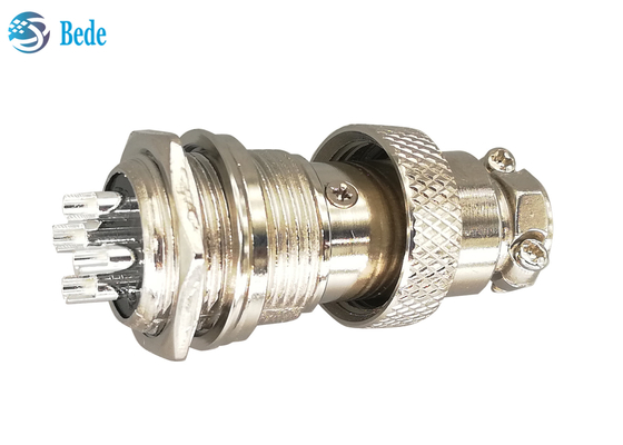 Enchufe plateado de plata recto de la aviación Gx16 4 Pin Connector Male And Female de RoHS