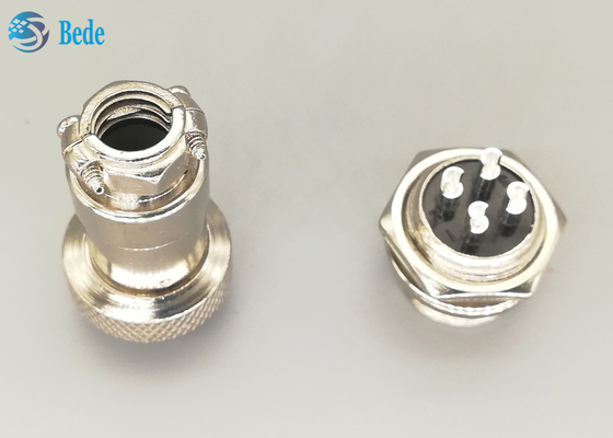 Enchufe plateado de plata recto de la aviación Gx16 4 Pin Connector Male And Female de RoHS