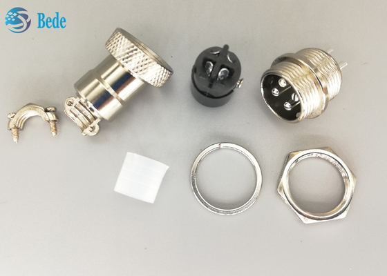 Enchufe plateado de plata recto de la aviación Gx16 4 Pin Connector Male And Female de RoHS