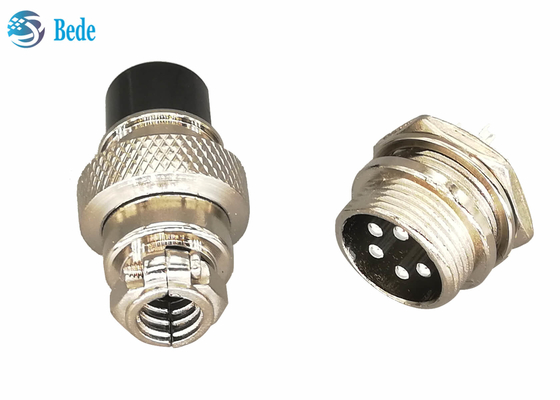Conector plateado de plata recto 5 Pin Male And Female de la aviación del enchufe Gx16