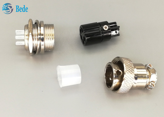Conector plateado de plata recto 5 Pin Male And Female de la aviación del enchufe Gx16