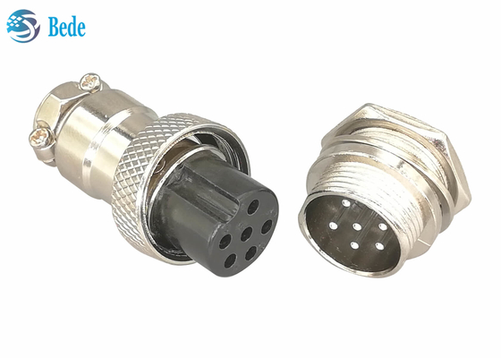 Enchufe masculino y femenino de Gx16 6 Pin Connector Straight Silver Plated