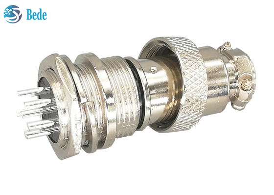 Enchufe masculino y femenino de Gx16 6 Pin Connector Straight Silver Plated