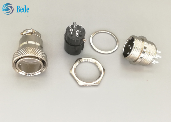 Enchufe masculino y femenino de Gx16 6 Pin Connector Straight Silver Plated