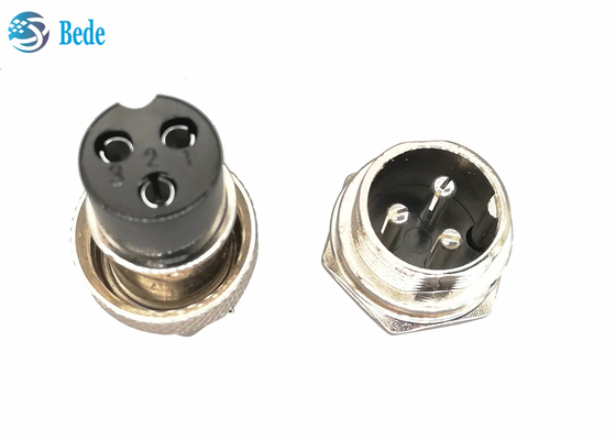 Equipos circulares de Gx16 3 Pin Connector Plug And Socket 16M M Front Mounting