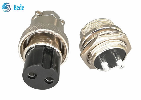 2 varón del conector del soporte del panel de conector de la aviación de la circular Gx16 del Pin 16M M y sistemas femeninos