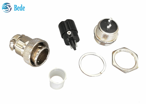 2 varón del conector del soporte del panel de conector de la aviación de la circular Gx16 del Pin 16M M y sistemas femeninos