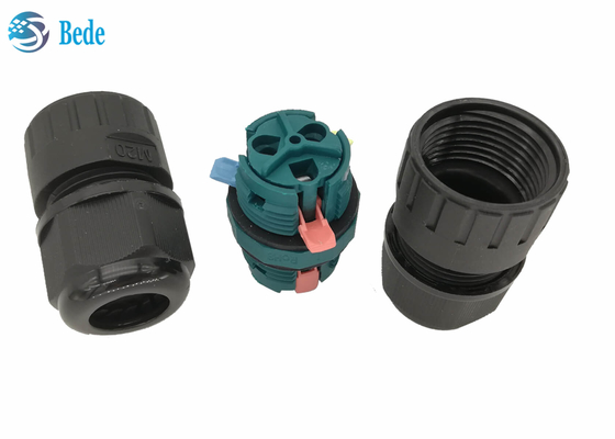 Perno impermeable a prueba de agua de conexión rápido del conector 2 del canal 450V 17.5A ip68 de los pernos 2 del conector 3 del alambre M20