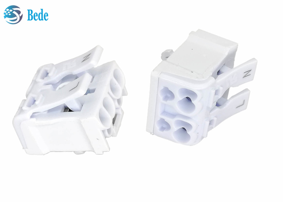 2 bloques de terminales rápidos de postes PA66 apalancan empujar de las nueces 450V 24A hacia adentro bloque de conector
