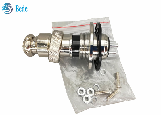 Varón circular del enchufe del reborde Gx20 y conector determinado femenino del soporte del panel
