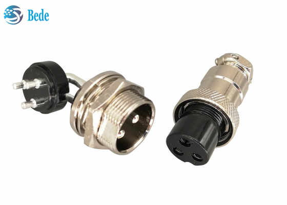 GX 20 2 3 4 Pin Aviation Connector Elbow Male y conector femenino recto del soporte del panel de los equipos