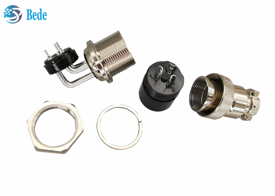 GX 20 2 3 4 Pin Aviation Connector Elbow Male y conector femenino recto del soporte del panel de los equipos