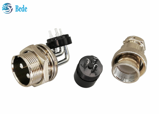 GX 20 2 3 4 Pin Aviation Connector Elbow Male y conector femenino recto del soporte del panel de los equipos