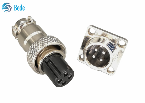 2 3 4 conector de la aviación del Pin GX12 con el varón cuadrado del reborde y los sistemas femeninos