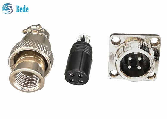 2 3 4 conector de la aviación del Pin GX12 con el varón cuadrado del reborde y los sistemas femeninos
