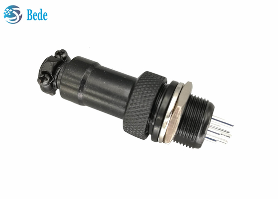 Material masculino y femenino de la aleación del cinc del color del negro del conector de la aviación de los equipos Gx12