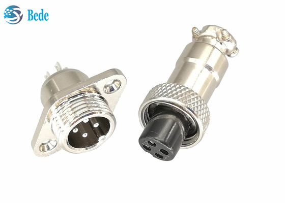 enchufe del conector de la aviación de 3A 200V GX12 M12 con el varón del reborde del Rhombus y los sistemas femeninos