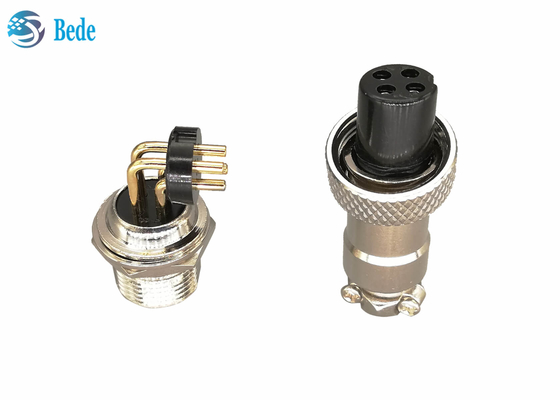2 4 PWB de Pin Gx 12 3 Pin Connector que suelda los pernos 3A 200V de 90 grados