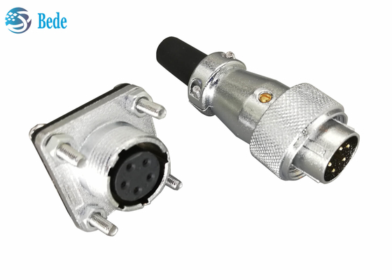 9 10 12 14 conectores circulares del Pin 400V 5A WS20 con el reborde y el guardapolvo cuadrados