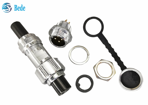 IP67 el enchufe del conector del montaje del panel de la prenda impermeable GX12 fijó 2~7pin femenino y masculino 3A 200V