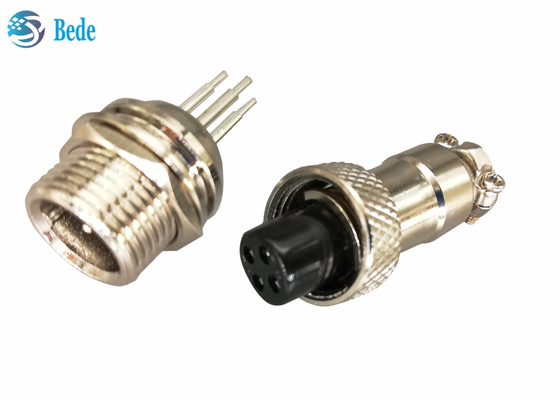 Conector de soldadura 2~7 Pin Panel Mount Connector 3A 200V de la aviación de Gx 12 del modelo del PWB