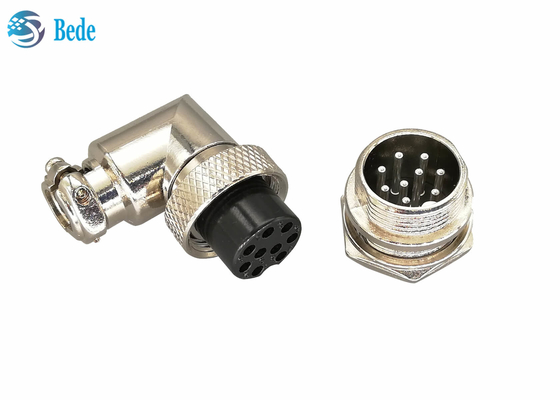 Hembra del conector de cable de la aviación 200V 4A M16 y pernos de ángulo recto del varón 6~10 del montaje de Panle
