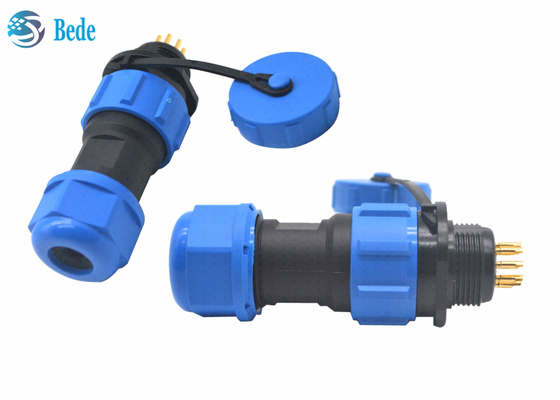 Conector impermeable 2 del montaje del panel de conectores de cable de M13 PA66 Pin 3 4 5 6 7 9