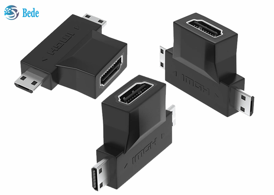 el oro 1080P plateó 2 en 1 hembra del repetidor HDMI A de HDMI a HDMI micro y mini