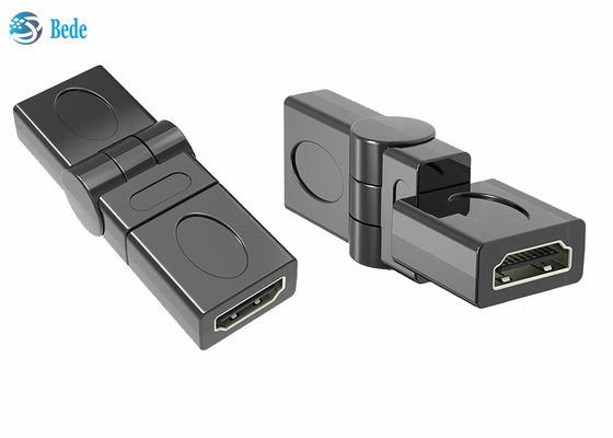 El oro de la extensión plateó femenino al acoplador femenino 90 de HDMI 180 270 360 grados ajustables