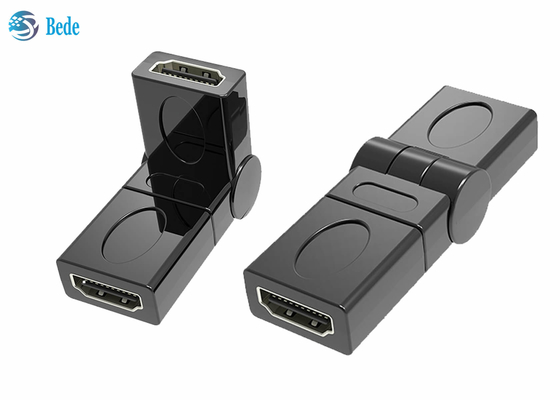 El oro de la extensión plateó femenino al acoplador femenino 90 de HDMI 180 270 360 grados ajustables