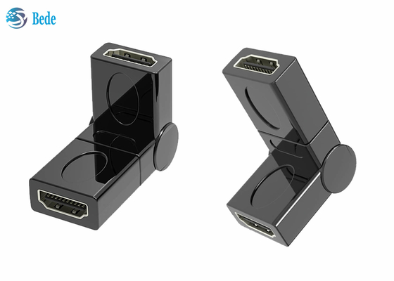 El oro de la extensión plateó femenino al acoplador femenino 90 de HDMI 180 270 360 grados ajustables