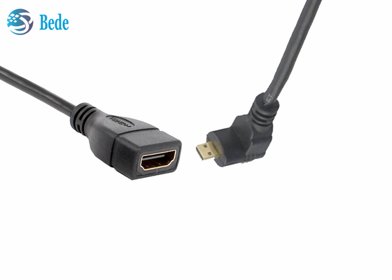 Varón micro anguloso de HDMI a las direcciones femeninas Up-Down-Left-Right+1pcs del conector 4 del adaptador del cable de HDMI derecho