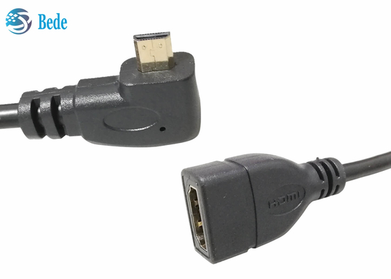 Varón micro anguloso de HDMI a las direcciones femeninas Up-Down-Left-Right+1pcs del conector 4 del adaptador del cable de HDMI derecho