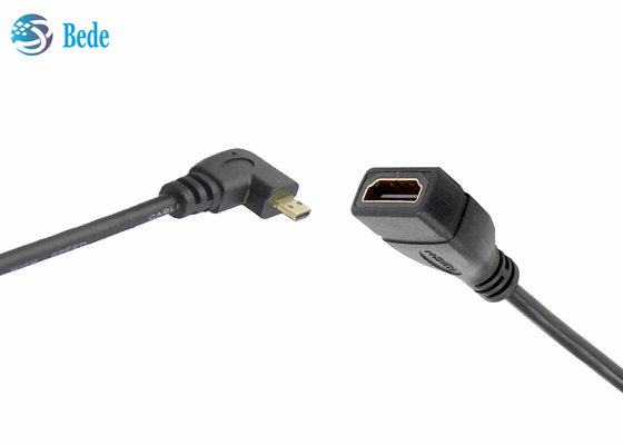 Varón micro anguloso de HDMI a las direcciones femeninas Up-Down-Left-Right+1pcs del conector 4 del adaptador del cable de HDMI derecho