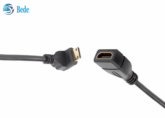 Mini varón anguloso de HDMI a las direcciones femeninas del conector 4 del adaptador del cable de HDMI Para arriba-Abajo-Izquierdo-derechas