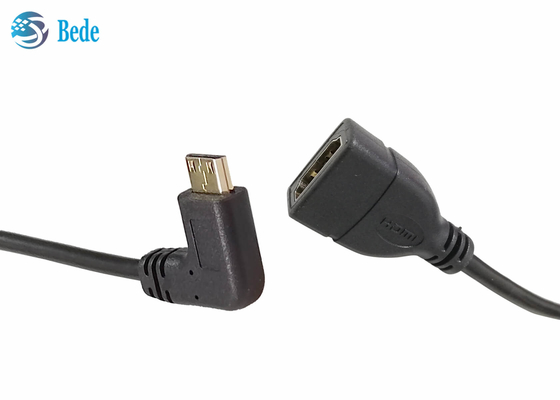 Mini varón anguloso de HDMI a las direcciones femeninas del conector 4 del adaptador del cable de HDMI Para arriba-Abajo-Izquierdo-derechas