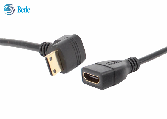 Mini varón anguloso de HDMI a las direcciones femeninas del conector 4 del adaptador del cable de HDMI Para arriba-Abajo-Izquierdo-derechas